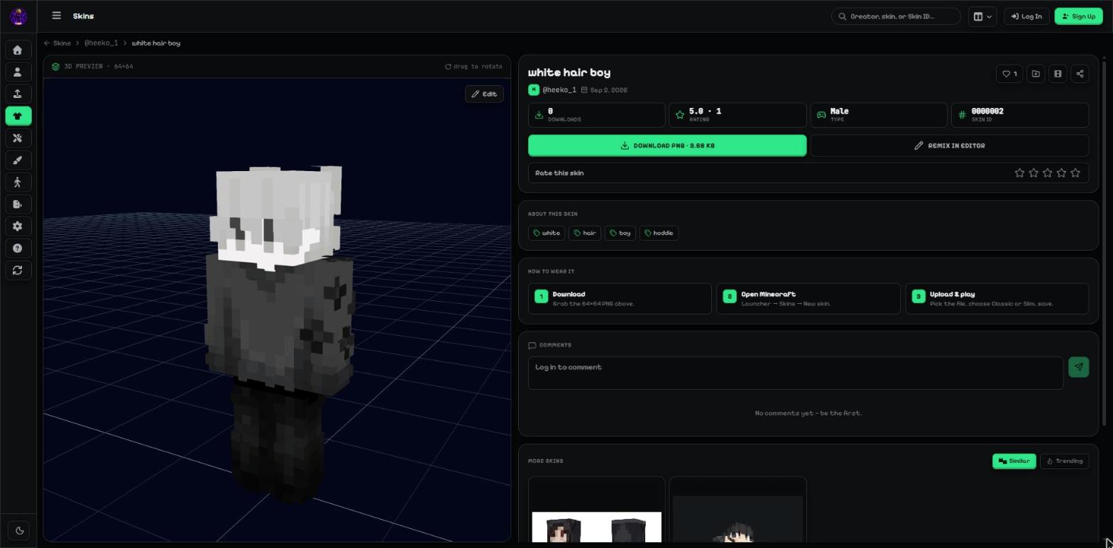 The Animated preview button on a skin page